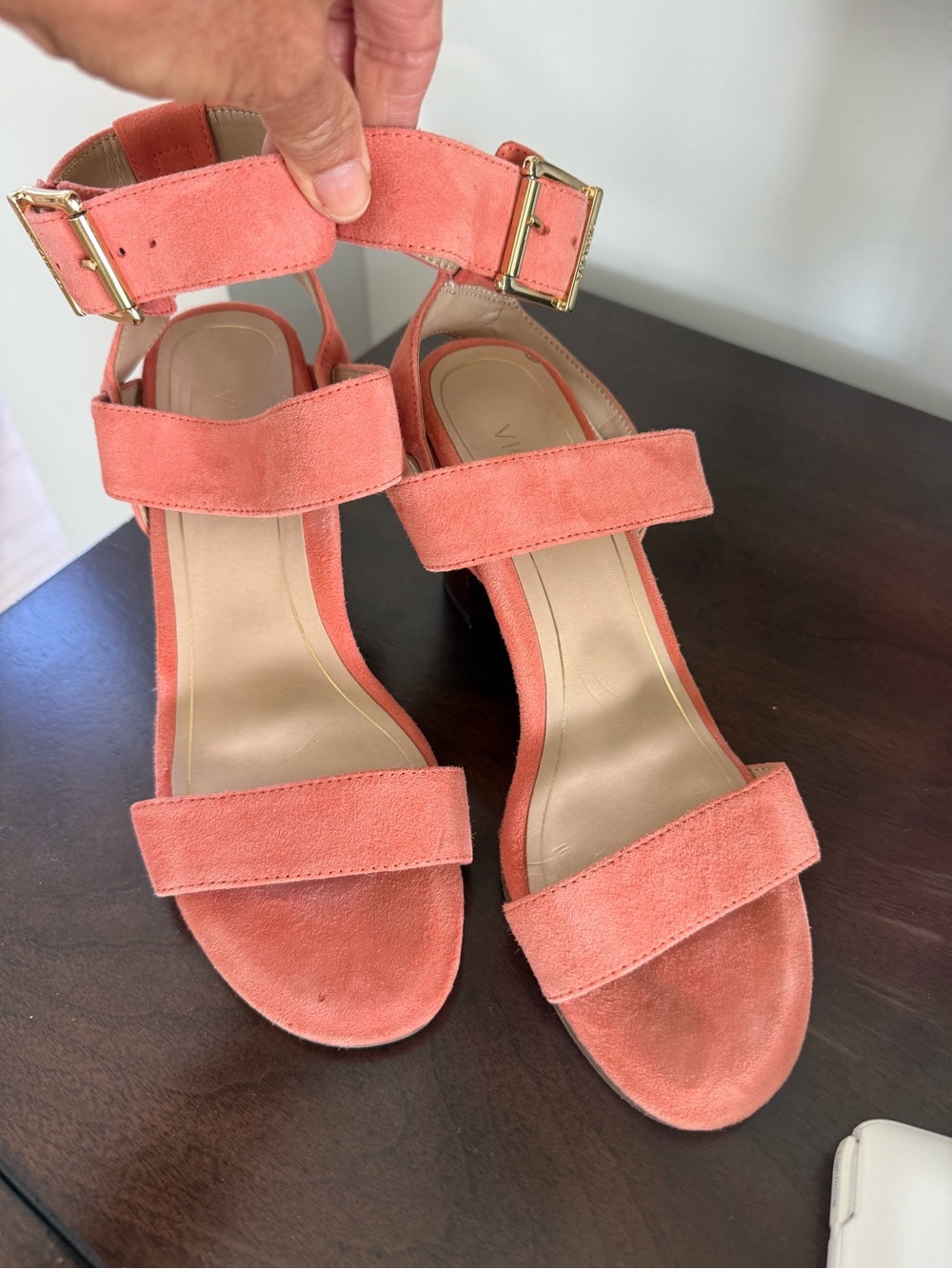 Vionic women’s Coral Suede Strappy Block Heel Sandals